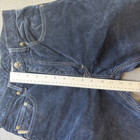 Vintage Wash & Wear W&W Dark Blue Suede Leather Pants Jeans Made Canada Mens 28 - Picture 7 of 16